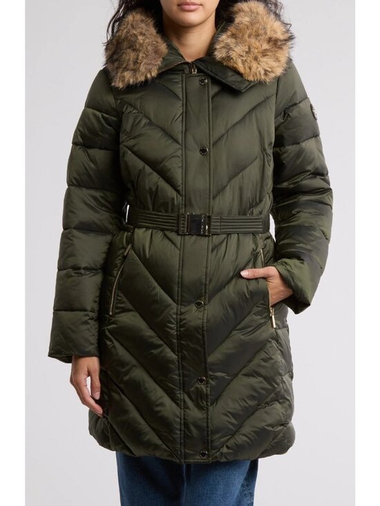 Michael Kors Jackets & Blazers - Michael Kors Women's Hooded Quilted Puffer Jacket Coat in Olive Size XS